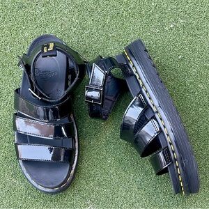 Dr. Martens Blaire Women's Sandals Black Patent Leather Sz 7